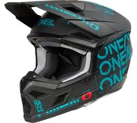 Oneal 3SRS Static Motocross Helmet, black/turquoise, size L