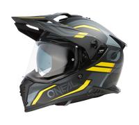 Oneal A-SRS Spike Motocross Helmet, black-grey-yellow, size L for Men