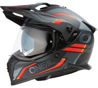 Oneal A-SRS Spike Motocross Helmet, black matt/grey/red, size XS