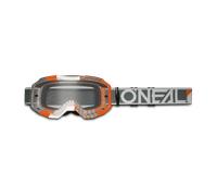 Oneal B-10 Duplex Clear Motocross Goggles, black-orange