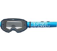 Oneal B-10 STRIPED Clear Motocross Goggles, blue