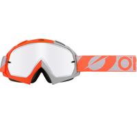 Oneal B-10 Twoface Silver Mirror Motocross Goggles, grey-orange for Men