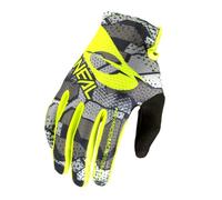 O'NEAL | Cycling & Motocross Gloves | MX MTB DH FR Downhill Freeride | Durable, Flexible Materials, Ventilated Hand Top | Matrix Glove Camo V.22 | Adult | Grey Neon Yellow | Size M