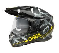Oneal D-SRS Square V.25 Motocross Helmet, black-grey-yellow, size S for Men