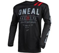 O'NEAL | Motorcycle-Jersey | Enduro Motocross | Breathable Fabric, Padded Elbow Protection, fit for Maximum Freedom of Movement | Jersey Element Dirt | Adult | Black Grey | Size S