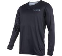 O'NEAL | Mountain Bike Jersey | MTB Mountain Bike DH Downhill FR Freeride | Breathable Material, Maximum Freedom of Movement | Element FR Jersey Plain V.22 | Adult | Black | Size S
