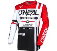 Oneal Element Warhawk Motocross Jersey, black-white-red, size L