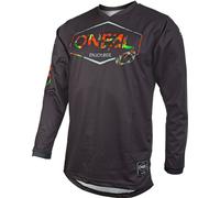 O'NEAL | Motocross Jersey | Enduro MX | Breathable Fabric, Maximum Freedom of Movement, Extended Back | Jersey Mahalo | Adult | Black Multi | Size XL