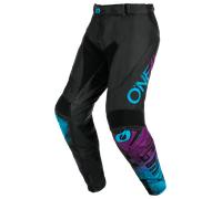 Oneal Mayhem Scarz Motocross Pants, black-blue-purple, size 34