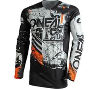 Oneal Mayhem Scarz V.22 Motocross Jersey, black/white/orange, size M
