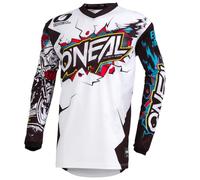 O'NEAL | Motocross Jersey | Enduro Motorcycle | Fit for Maximum Range of Movement, Stitched Elbow Protection, Breathable | Element Villain Jersey | Adult | White | Size L