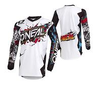 O'Neal | Motocross Jersey | Enduro Motorcycle | Fit for Maximum Range of Movement, Stitched Elbow Protection, Breathable | Element Villain Jersey | Adult | White | Size L
