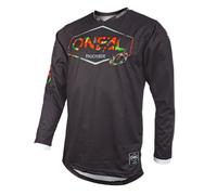 O'NEAL | Motocross Jersey | Enduro MX | Breathable Fabric, Maximum Freedom of Movement, Extended Back | Jersey Mahalo | Adult | Black Multi | Size S