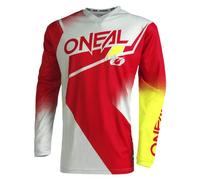 O'NEAL | Motocross Jersey Long Sleeve | MX Enduro | Padded Elbow Protection, V-Neck, Breathable | Element Jersey Racewear V.22 | Adult | Red Grey Neon Yellow | Size XL