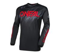 O'NEAL | Motocross Jersey Long Sleeve | MX Enduro | Padded Elbow Protection, V-Neck, Breathable | Element Jersey Voltage V.24 | Adult | Black Red | Size M