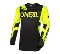 O'NEAL | Motocross Jersey Long Sleeve | MX Enduro | Padded Elbow Protection, V-Neck, Breathable | Element Jersey Racewear V.24 | Adult | Black Neon Yellow | Size L