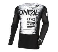 O'NEAL | Motocross Shirt Long Sleeve | MX MTB Mountain Bike | Lightweight Material, Ergonomic Slim Fit Cut Mayhem Jersey Scarz V.24 | Adult | Black White | Size S