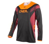 O'NEAL Motocross Shirt Long Sleeve MX MTB Mountain Bike Lightweight Materials, Breathable Material, Comfortable & Loose Fit Element FR Jersey Hybrid Adult, Black/red/Orange, L