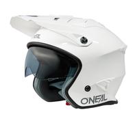 O'NEAL | Motorcycle Helmet | Enduro Adventure Street | Safety standards ECE 22.06, ABS shell, integrated sun visor | Volt Helmet SOLID V.24 | Adult | White | Size S