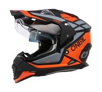 O'NEAL | Motorcycle Helmet | Enduro Motorcycle | Ventilation openings for maximum airflow & cooling, ABS shell, integrated sun visor | Sierra Helmet R V.24 | Adult | Black Orange Grey | Size XXL