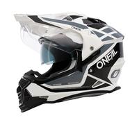 O'NEAL | Motorcycle Helmet | Enduro Motorcycle | Ventilation openings for maximum airflow & cooling, ABS shell, integrated sun visor | Sierra Helmet R V.24 | Adult | Black White Grey
