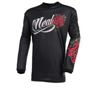 O'NEAL | Motorcycle-Jersey | Enduro Motocross | Breathable Fabric, Padded Elbow Protection, fit for Maximum Freedom of Movement | Jersey Element Women´s Roses | Adult | Black Red | Size M