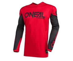 O'NEAL | Motorcycle-Jersey | Enduro Motocross | Breathable Fabric, Padded Elbow Protection, fit for Maximum Freedom of Movement | Jersey Element Threat | Adult | Black Red | Size XXL