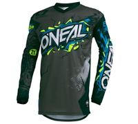 O'NEAL | Motorcycle-Jersey | Enduro Motocross | Fit for Maximum Freedom of Movement, Sewn-in Elbow Protection, Breathable Material | Jersey Element Villain | Adult | Grey | Size S