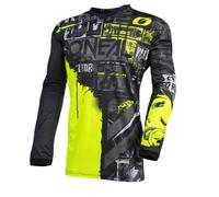 O'NEAL | Motorcycle-Jersey | Motocross Enduro | Padded Elbow Protection, V-Neck, Breathable Fabrics | Element Jersey Ride | Adult | Black Neon-Yellow | Size M