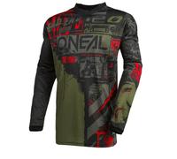 O'NEAL | Motorcycle-Jersey | Motocross Enduro | Padded Elbow Protection, V-Neck, Breathable Fabrics | Element Jersey Ride | Adult | Black Green | Size S