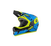 O'NEAL | Mountain Bike Helmet Fullface | MTB DH Downhill FR Freeride | ABS Shell, Magnetic Closure, Exceeds Safety Standard EN1078 | SONUS Helmet DEFT | Adult | Blue Neon Yellow White | Size M