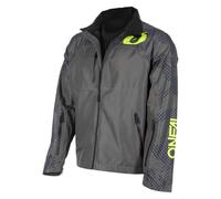 O'NEAL | Mountain Bike Jacket | MTB Mountain Bike DH Downhill FR Freeride | Waterproof, Underarm Ventilation, Soft-Touch Material | Shore Rain V.22 Jacket | Adult | Grey Neon Yellow | Size XS
