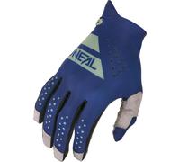 Oneal PIN IT Slip On Motocross Gloves, green-blue, size XL for Men