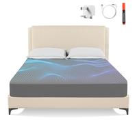 OneAmg Grounding Bed Sheet Queen Size, 95% Organic Cotton & 5% Pure Silver Fiber, Elastic Full Wrap Grounding Mat for Improved Sleep & Better Working(Grey, 60×80+15IN)