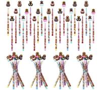 oneant 24 PCS Cute Capybara Stackable Pencils 6 Designs Capybara Stationery Translucent Multi Point Push Pencil Non Sharpening for School Kids Students Classroom Rewards Carnival Prizes Christmas