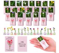 oneant 24 Sets Emotional Support Employee Appreciation Gifts Bulk Flower Breathing Box Luminous Mini Bud Vases Inspirational Cards Back to School Thank You Favors for Staff Teacher Volunteer