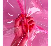 ONEART Pink Transparent Vinyl Fabric 91 x 135 cm, Multi-Purpose 0.3 mm Clear Waterproof TPU Fabric Sold by the Metre for Sewing Crafts Home Decor