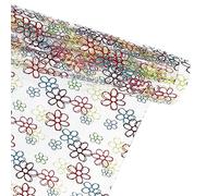 ONEART | Printed TPU Jelly Faux Leather 12 x 53 inches Transparent Clear Jelly Vinyl Great for Embroidery and Crafting Project (Daisy)