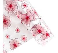 ONEART | Watercolor Floral Clear TPU Vinyl, 12" x 54" Transparent Waterproof Crystal Transparent Plastic Fabric for Bows Earrings Bags-Branch Flower