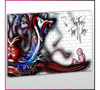 OneBlankWall MU426 Pink Floyd the Wall Framed Ready To Hang Canvas Print, Music, Pop Street Wall Art, Picture
