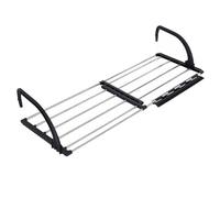 ONEBO 1 Pcs Black Radiator airer,Expandable left and right Clothes Dryer Rack Rail,Over Door Hanging Rail,for Hanging Clothes Towel Underwear Shoes Socks(45x38cm)