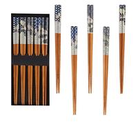 ONEBO 10 Pairs Reusable Chopsticks, Chinese Tableware Chopstick Gift Set, Chop Stix, for Home, Kitchen, Hotel, Restaurant, Asian Dishes Noddles