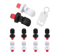 ONEBO 10 Pcs 15mm Champagne Stopper,Reusable Wine Bottle Stoppers,Beverage Stopper with Expandable Silicone,Wine Storage Keep Fresh Tools,Comes with a stainless steel bottle opener-5 black and 5 white