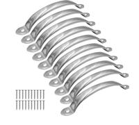 ONEBO 10 Pcs Stainless Steel Drawer Pulls, Cabinet Handles, Door Knob Handles, Curved Handle, with Screws,for Kitchen,Wardrobe,Drawer,Bathroom,Bedroom(Silver)