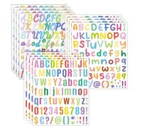 ONEBO 12 Sheets Alphabet Number Stickers, Self Adhesive Alphabet Sticker,Number Sticker,Colourful Stickers,for DIY,Scrapbooking, Greeting Cards Decoration,Craft Embellishment(3 Styles)