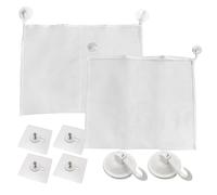 ONEBO 2 Pcs Bath Bag,Bathroom Storage Net,With suction cups and self-adhesive hooks,Multi Use Bathroom Shower Bathtub Storage Hangs Bag(White)