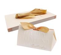 ONEBO 20 Pcs Kraft Party Treat Favour Gift Boxes,Wedding Kraft Paper Cones,Comes with a ribbon tie,for Party Favour, Wedding, Birthday, Crafting and Proposal(champagne)