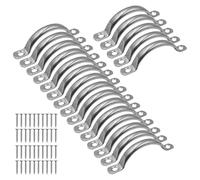 ONEBO 20 Pcs Stainless Steel Drawer Pulls,Cabinet Handles, Door Knob Handles, Curved Handle, with Screws,for Kitchen,Wardrobe,Drawer,Bathroom,Bedroom(Silver)
