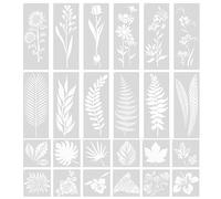 ONEBO 24-Piece Flower & Plant Painting Template Set, PET Hollow Drawing Board, Reusable Stencil for DIY Scrapbooking, Painting & Craft Accessories