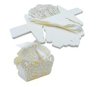 ONEBO 25 Pcs 7 * 3.5 * 3.5cm Square Paper Boxes with Ribbon,Candy Treat Box,Wedding Favour Boxes,DIY Party Favor Gift Boxes,for Wedding Shower Christening Holy Communion(Yellowish)